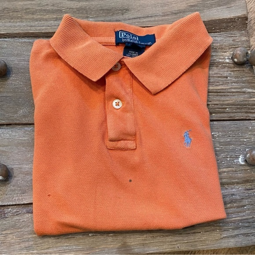 Polo by Ralph Lauren Boy’s Sz 5 Light Orange Cotton Pique Knit Short Sleeve Polo